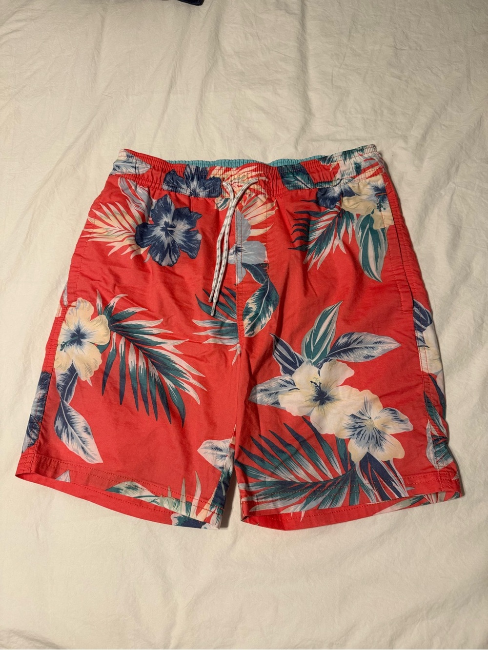 Goodfellow & Co Red Tropical Floral Swim Trunks